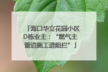 海口华立花园小区D栋业主：“燃气主管道施工遭阻拦”