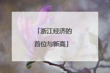 浙江经济的首位与新高