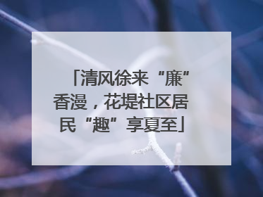 清风徐来“廉”香漫，花堤社区居民“趣”享夏至