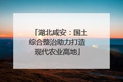 湖北咸安：国土综合整治助力打造现代农业高地