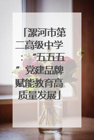漯河市第二高级中学：“五五五”党建品牌赋能教育高质量发展
