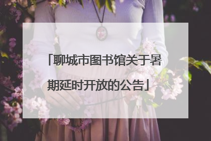 聊城市图书馆关于暑期延时开放的公告