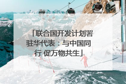联合国开发计划署驻华代表：与中国同行 促万物共生