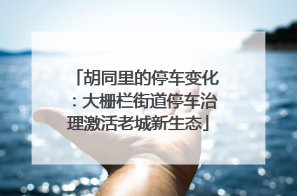 胡同里的停车变化：大栅栏街道停车治理激活老城新生态