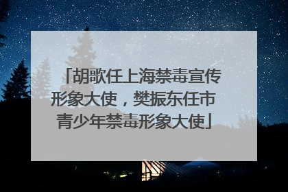 胡歌任上海禁毒宣传形象大使，樊振东任市青少年禁毒形象大使