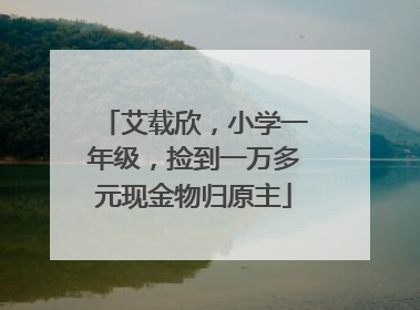 艾载欣，小学一年级，捡到一万多元现金物归原主