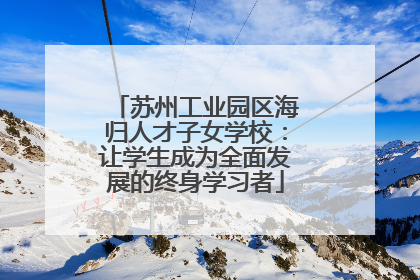 苏州工业园区海归人才子女学校：让学生成为全面发展的终身学习者