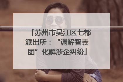 苏州市吴江区七都派出所：“调解智囊团”化解涉企纠纷