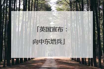 英国宣布：向中东增兵