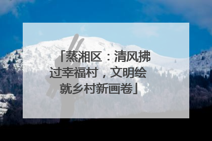 蒸湘区：清风拂过幸福村，文明绘就乡村新画卷