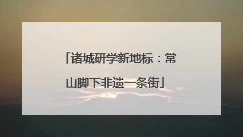 诸城研学新地标：常山脚下非遗一条街