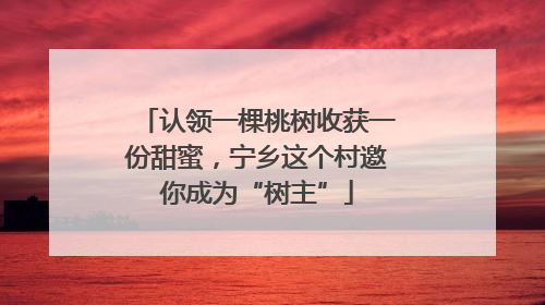 认领一棵桃树收获一份甜蜜，宁乡这个村邀你成为“树主”