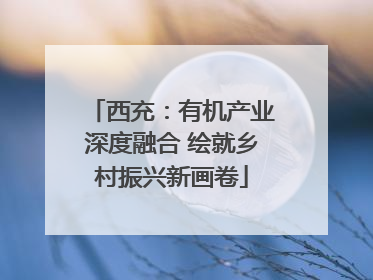西充：有机产业深度融合 绘就乡村振兴新画卷
