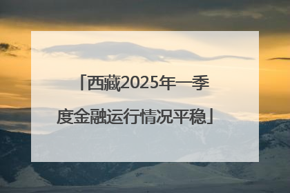 西藏2025年一季度金融运行情况平稳