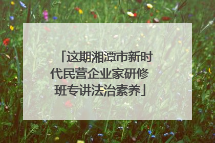 这期湘潭市新时代民营企业家研修班专讲法治素养