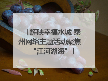 辉映幸福水城 泰州网络主题活动聚焦“江河湖海”