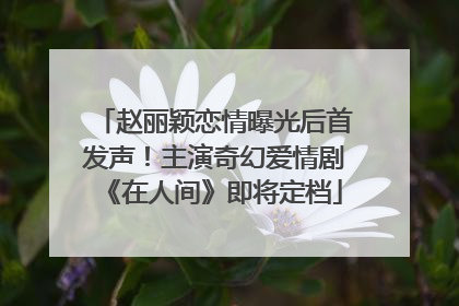 赵丽颖恋情曝光后首发声！主演奇幻爱情剧《在人间》即将定档