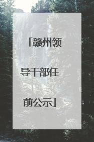 赣州领导干部任前公示