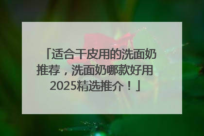 适合干皮用的洗面奶推荐，洗面奶哪款好用2025精选推介！