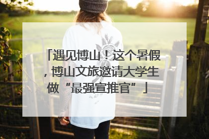 遇见博山！这个暑假，博山文旅邀请大学生做“最强宣推官”