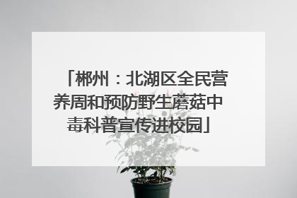郴州：北湖区全民营养周和预防野生蘑菇中毒科普宣传进校园