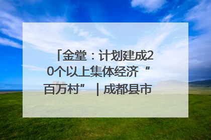 金堂：计划建成20个以上集体经济“百万村”｜成都县市新城高质量发展