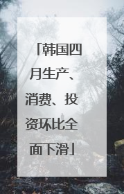 韩国四月生产、消费、投资环比全面下滑