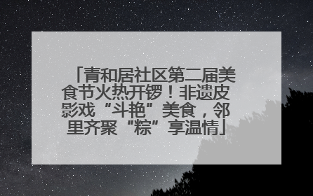 青和居社区第二届美食节火热开锣！非遗皮影戏“斗艳”美食，邻里齐聚“粽”享温情