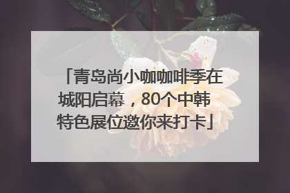 青岛尚小咖咖啡季在城阳启幕，80个中韩特色展位邀你来打卡