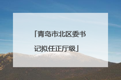 青岛市北区委书记拟任正厅级