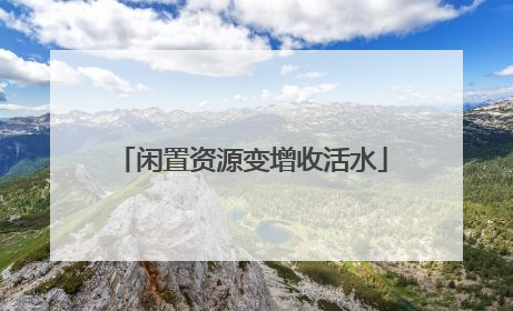 闲置资源变增收活水