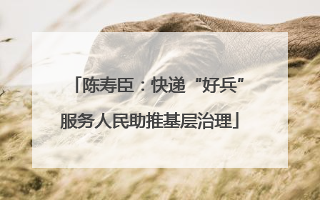 陈寿臣：快递“好兵”服务人民助推基层治理