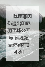 陈雨菲因伤退出印尼羽毛球公开赛 连胜纪录停留在24场