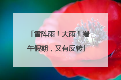 雷阵雨！大雨！端午假期，又有反转