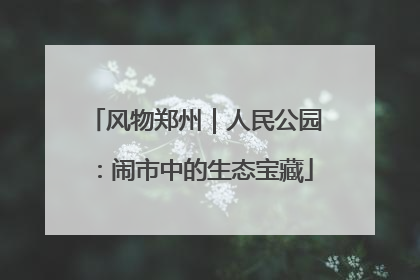 风物郑州｜人民公园：闹市中的生态宝藏