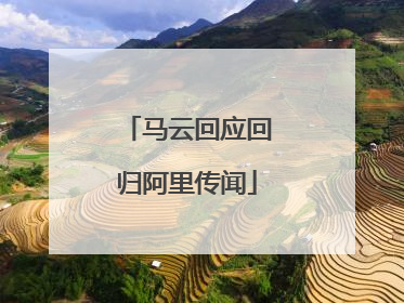 马云回应回归阿里传闻