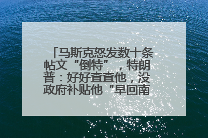 马斯克怒发数十条帖文“倒特”，特朗普：好好查查他，没政府补贴他“早回南非老家”了