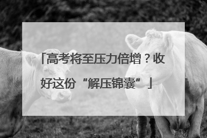高考将至压力倍增？收好这份“解压锦囊”