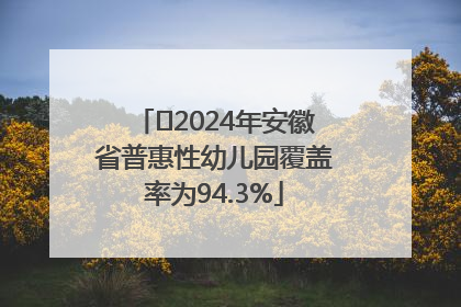 ﻿2024年安徽省普惠性幼儿园覆盖率为94.3%