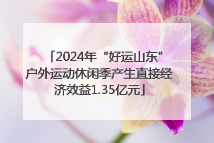 2024年“好运山东”户外运动休闲季产生直接经济效益1.35亿元