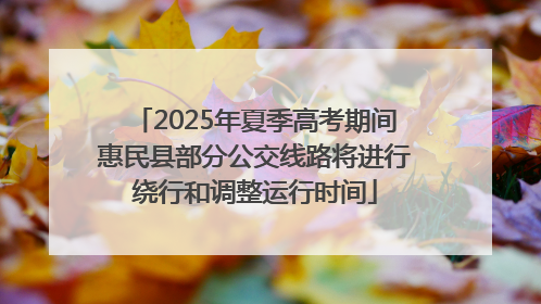 2025年夏季高考期间惠民县部分公交线路将进行绕行和调整运行时间