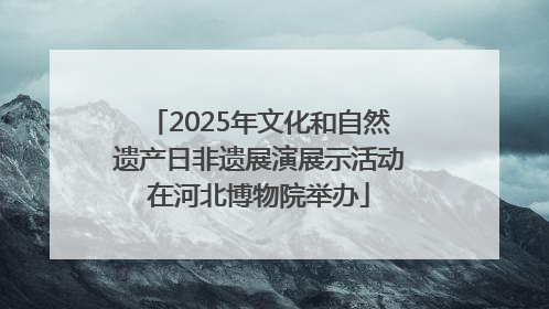 2025年文化和自然遗产日非遗展演展示活动在河北博物院举办