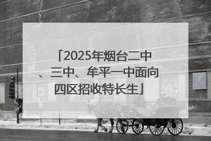 2025年烟台二中、三中、牟平一中面向四区招收特长生