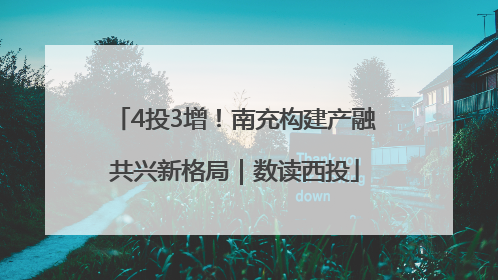 4投3增！南充构建产融共兴新格局｜数读西投
