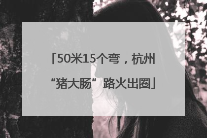 50米15个弯，杭州“猪大肠”路火出圈