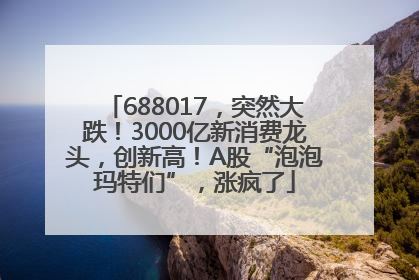 688017，突然大跌！3000亿新消费龙头，创新高！A股“泡泡玛特们”，涨疯了